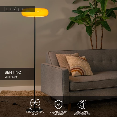 Lucide SENTINO - Vloerlamp - Ø 40 cm - 3xG9 - Oranje - USP